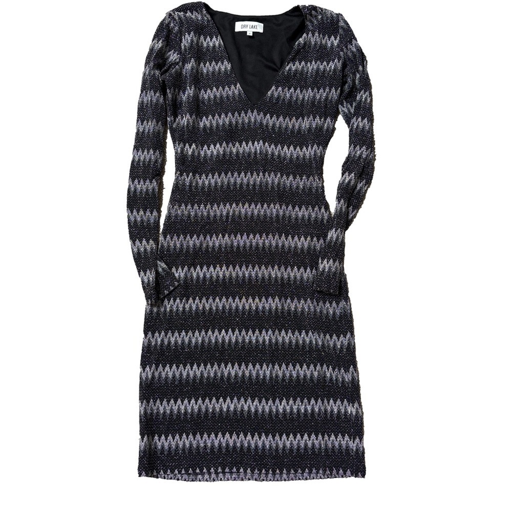 Dry Lake Satellite sparking zig zag  bodycon dress